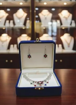 Modern Design Silver Plated Crystal Necklace Set