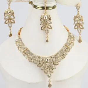 Badam patti Necklace Set With Earrings and free dori