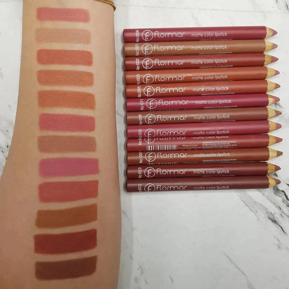 Flormar 12 pcs Waterproof Matte Lip Pencils – Long-Lasting - Image 6