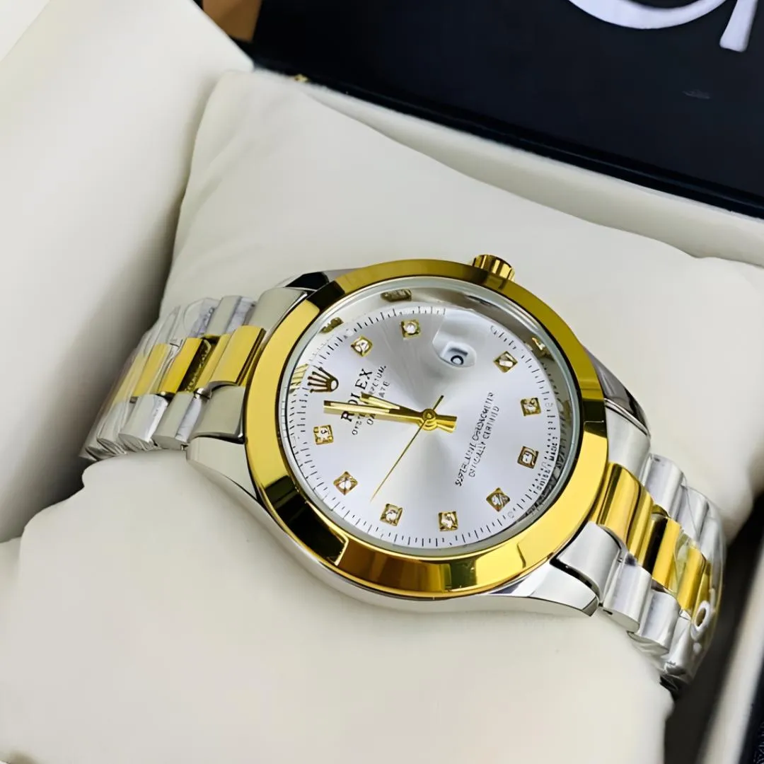 Men's Luxury Gold & Silver Chain Watch